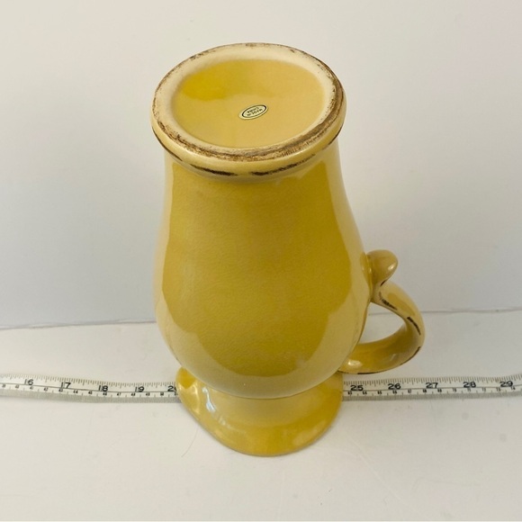 FRENCH country pitcher yellow reproduction jug vase - Picture 8 of 10